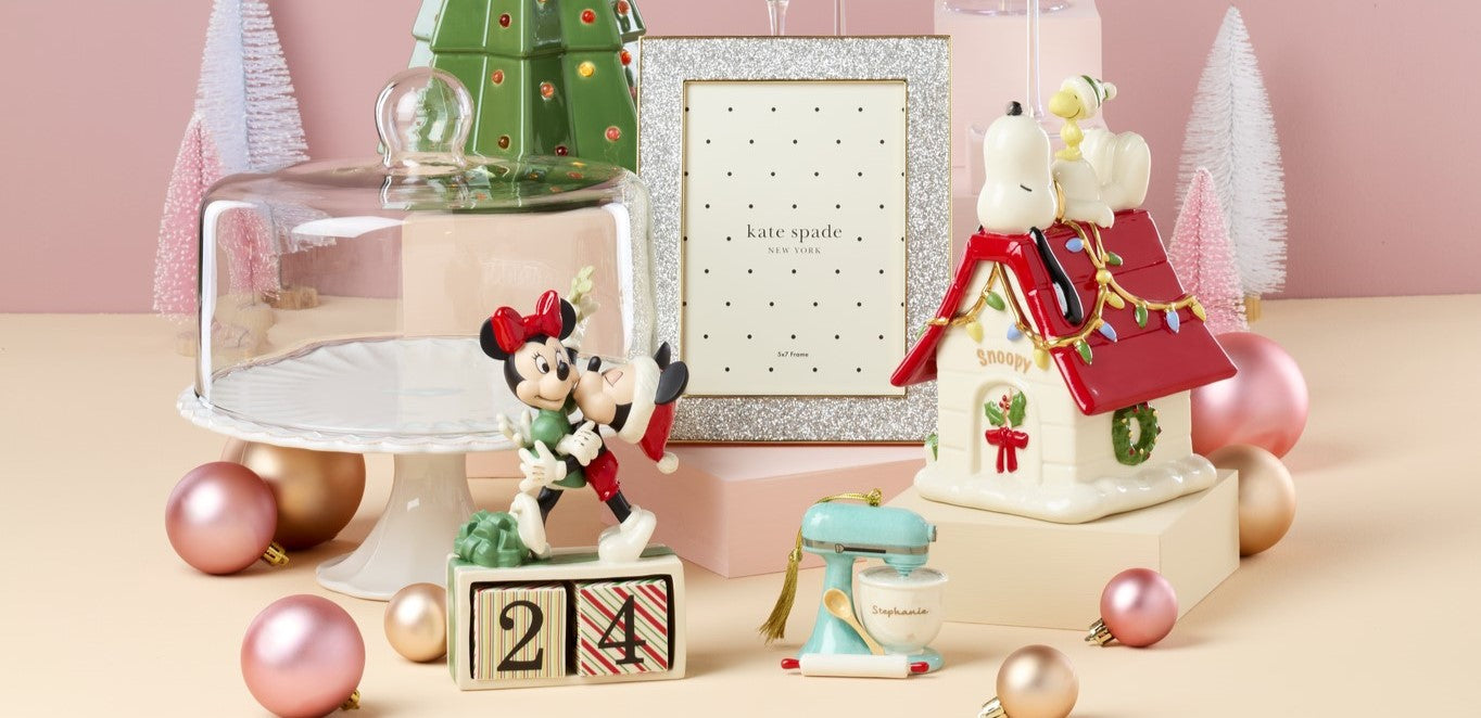 Festive holiday decorations and gift items.