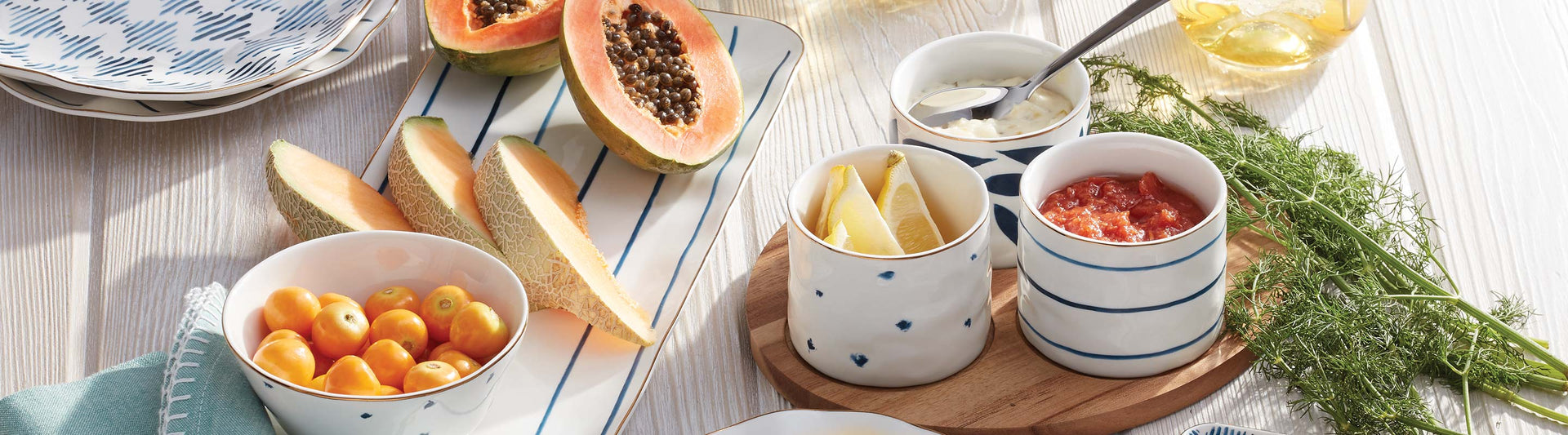 Outdoor picnic with Lenox Blue Bay Serveware
