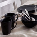 Ridge Black Mugs, Set of 4