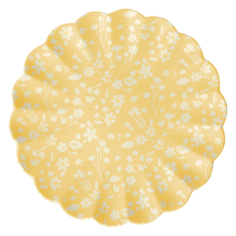 Floral Assorted Bamboo Large Plates, Set of 6