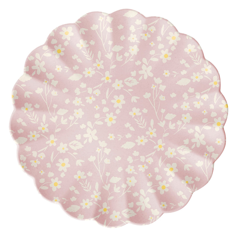 Floral Assorted Bamboo Large Plates, Set of 6