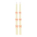 Pink Bow Taper Candles, Set of 2