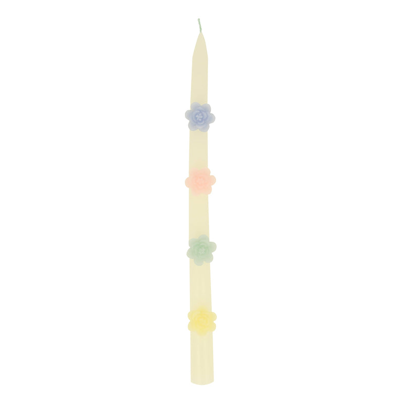 Pastel Flowers Taper Candles, Set of 2