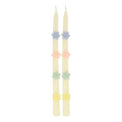 Pastel Flowers Taper Candles, Set of 2