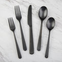 Cecil Black Satin Hammered 20-Piece Flatware Set