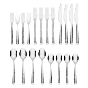 Elsa Hammered 20-Piece Flatware Set