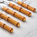 Bamboo Plastic Handle 20-Piece Flatware Set