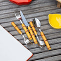 Bamboo Plastic Handle 20-Piece Flatware Set