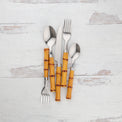 Bamboo Plastic Handle 20-Piece Flatware Set