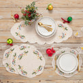 French Perle Holly Embroidered 14x31 Centerpiece Table Runner