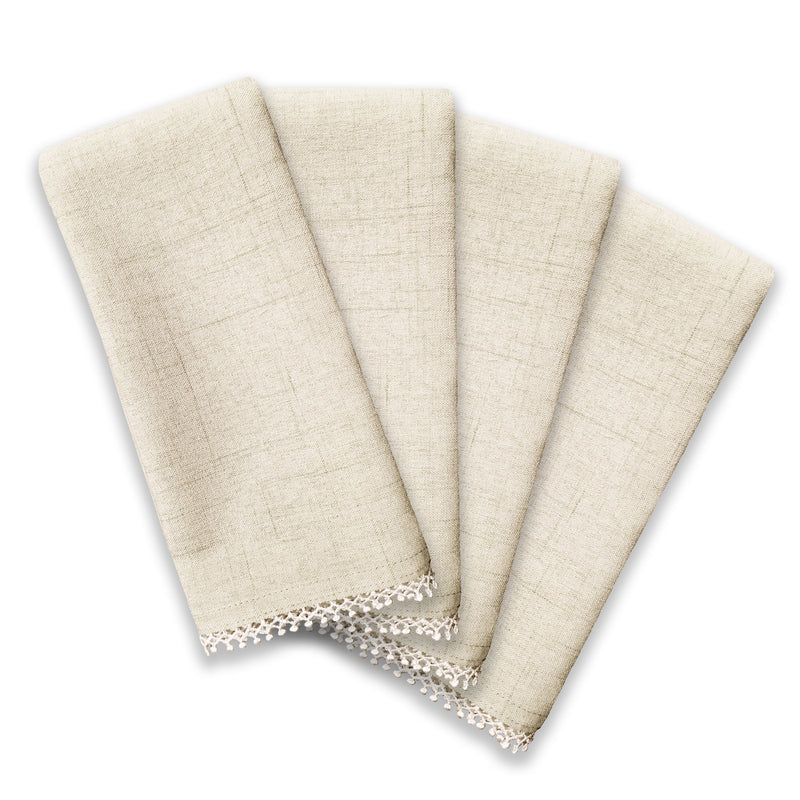French Perle Natural 19x19 Napkins, Set of 4
