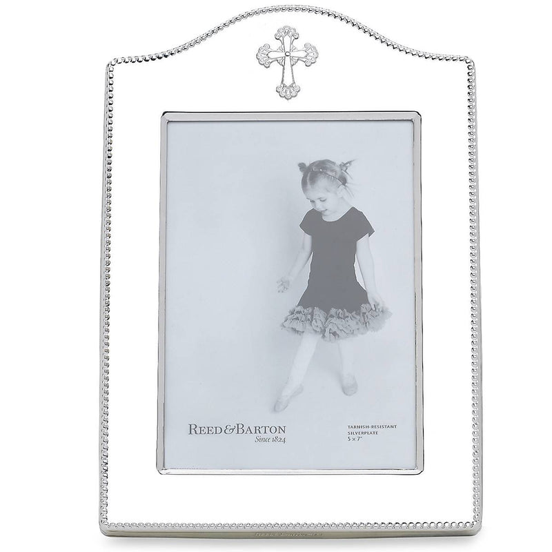 Abbey Cross Silverplate 5x7 Photo Frame