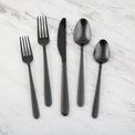 Quinn Black Sand Mirror 20-Piece Flatware Set