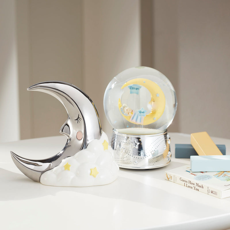 Sweet Dreams Silverplate Musical Snow Globe