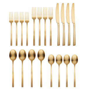Beacon Gold Satin 20-Piece Flatware Set