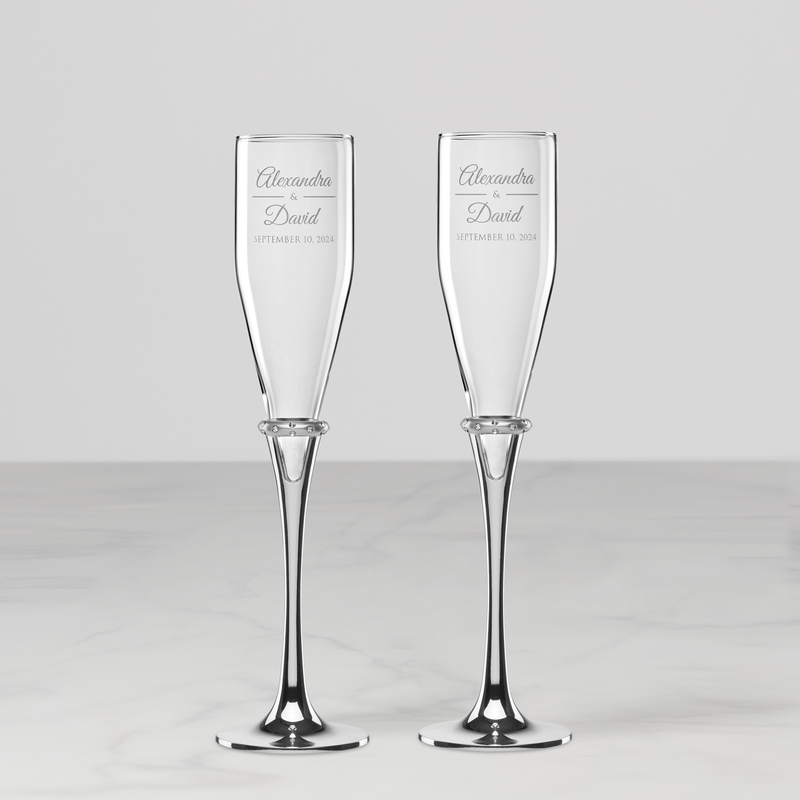 Personalized Devotion Toasting Flute, Set of 2