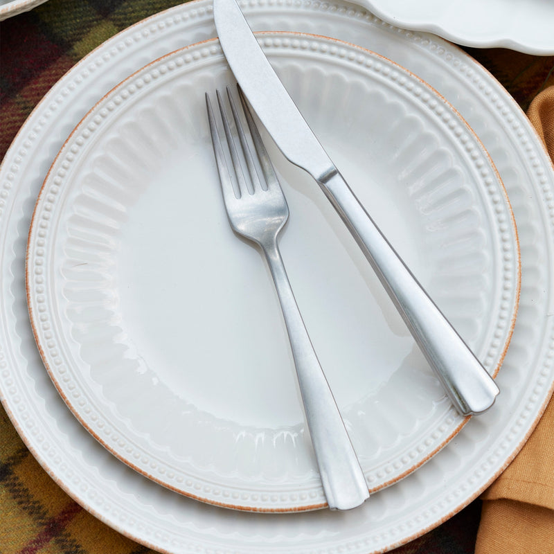 French Perle Scallop Vintage 65-Piece Flatware Set