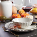 French Perle Scallop White 18-Piece Dinnerware Set