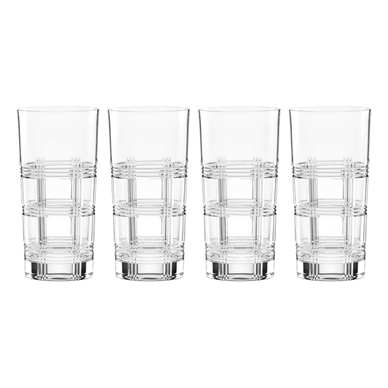 Hudson Crystal Highball Glasses, Set of 4