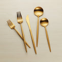 Zephyr Gold Satin 45-Piece Flatware Set