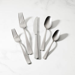 French Perle Scallop Vintage 65-Piece Flatware Set