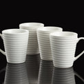 Ridge White Mugs, Set of 4