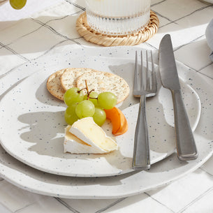 Terrazzo Melamine Cream 12-Piece Dinnerware Set