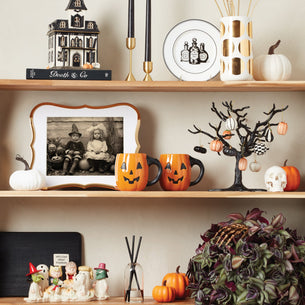 Halloween Figural Pumpkin Mugs, Set of 4