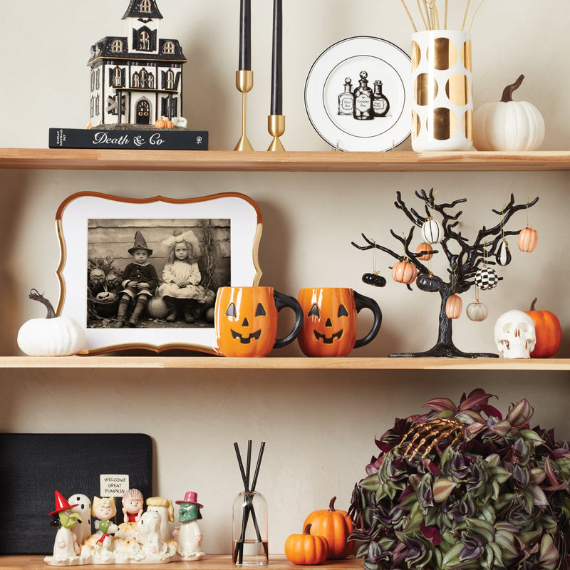 Halloween Figural Pumpkin Mugs, Set of 4
