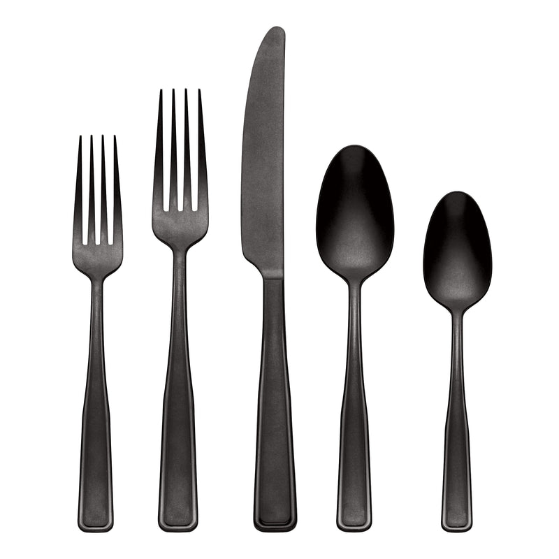 Reid Black Vintage 20-Piece Flatware Set