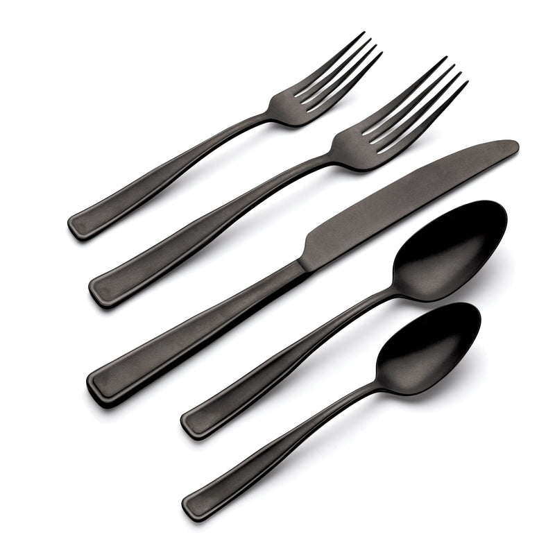 Reid Black Vintage 20-Piece Flatware Set