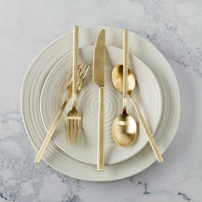 Dean Champagne Satin 20-Piece Flatware Set