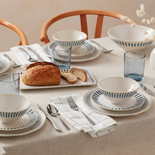 Artisanal Stripe 12 Piece Dinnerware Set