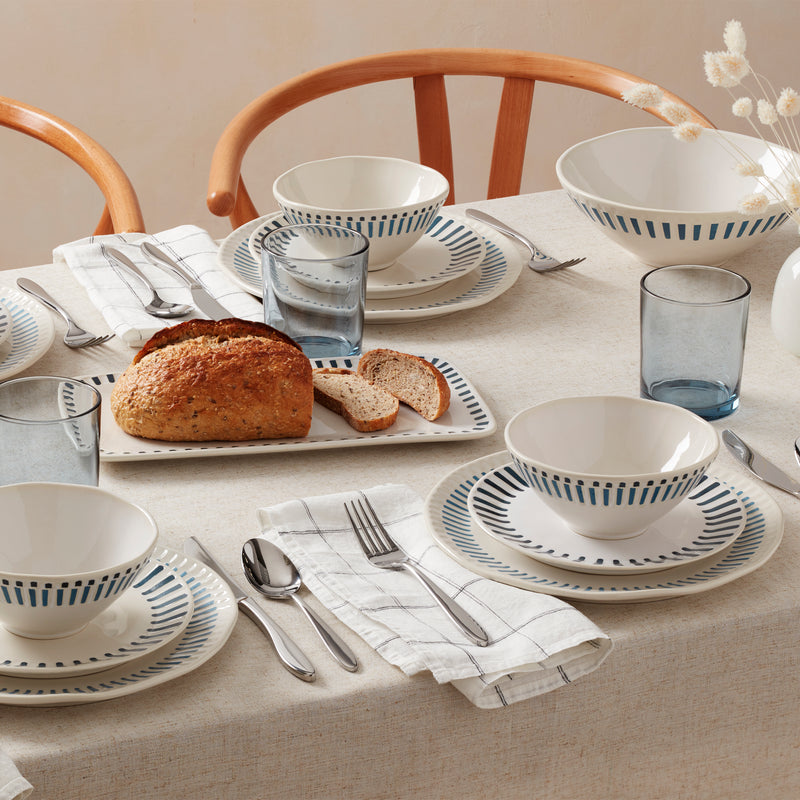 Artisanal Stripe 12 Piece Dinnerware Set