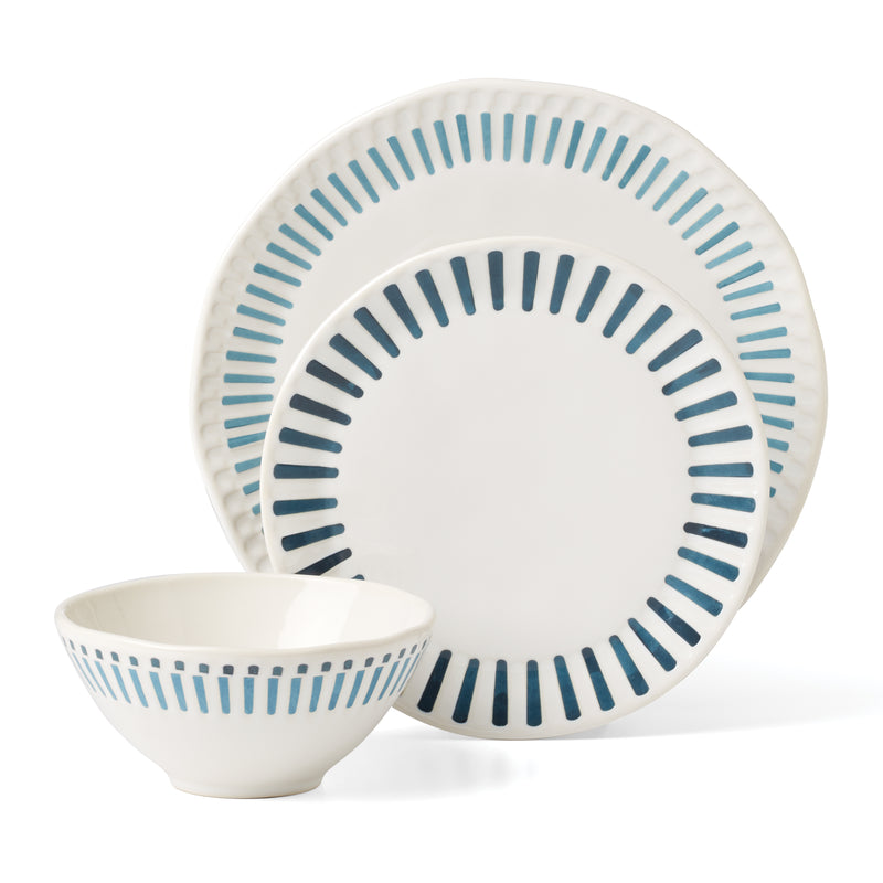 Artisanal Stripe 12 Piece Dinnerware Set