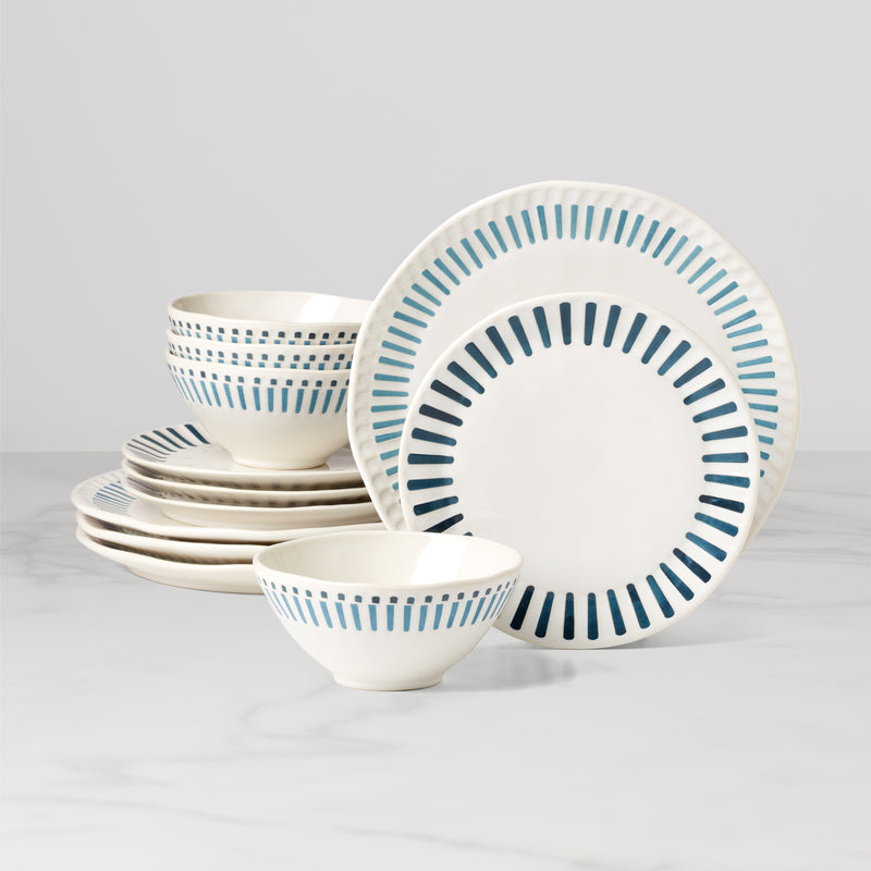 Artisanal Stripe 12 Piece Dinnerware Set