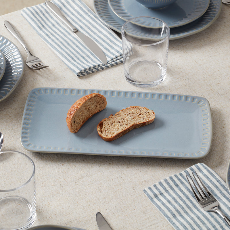 Artisanal Stripe Blue Hors d'Oeuvres Tray