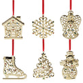 Sparkle & Scroll 6-Piece Gold Ornament Set