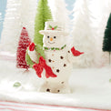 Happy Holly Days Snowman Holding Wreath Figurine