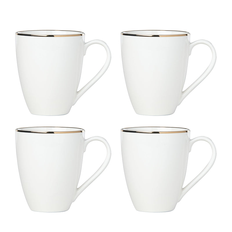 Trianna White Mugs, Set of 4