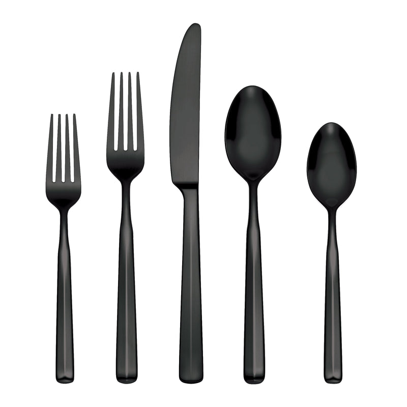 Ryder Black Satin 20-Piece Flatware Set