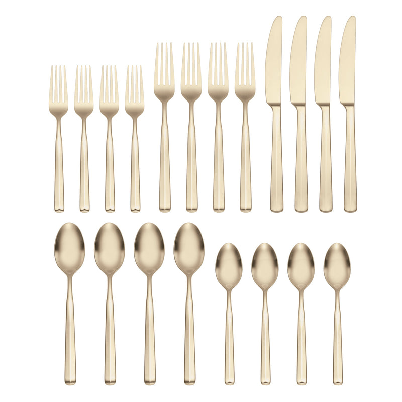 Ryder Champagne Satin 20-Piece Flatware Set