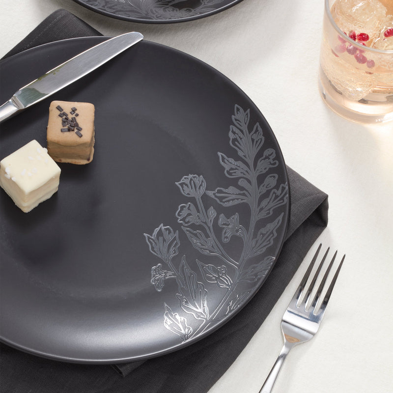 Roseto Charcoal 12-Piece Dinnerware Set