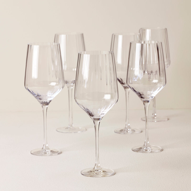 Tuscany Classics Angled Optic Wine Glasses, Set of 6
