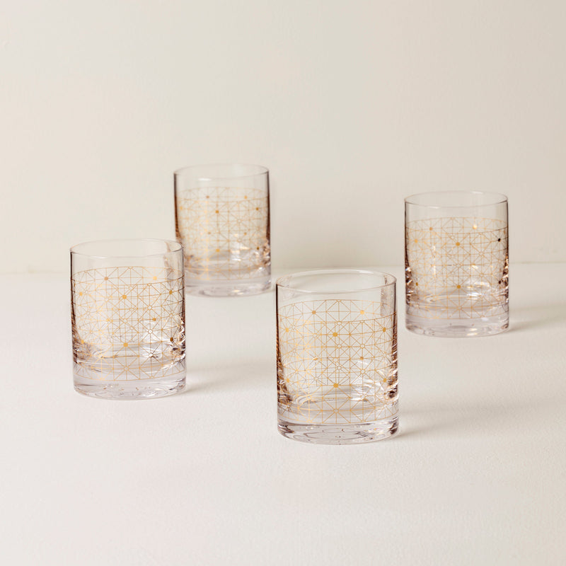 Tuscany Classics Gold Dust Double Old-Fashioned Glasses, Set of 4