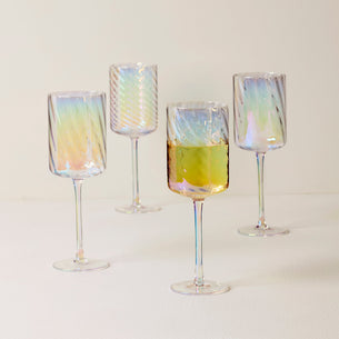 Tuscany Classics Iridescent White Wine Glasses, Set of 4