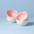 Butterfly Meadow Floral Pink Dessert Bowls, Set of 4
