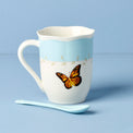 Butterfly Meadow Blue Mugs with Spoons, Set of 2