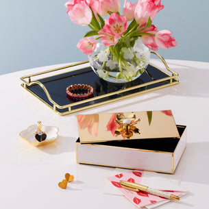 Make It Pop Navy Glass Vanity Tray
