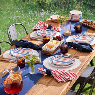 24/7 Melamine 12-Piece Dinnerware Set, Stripe